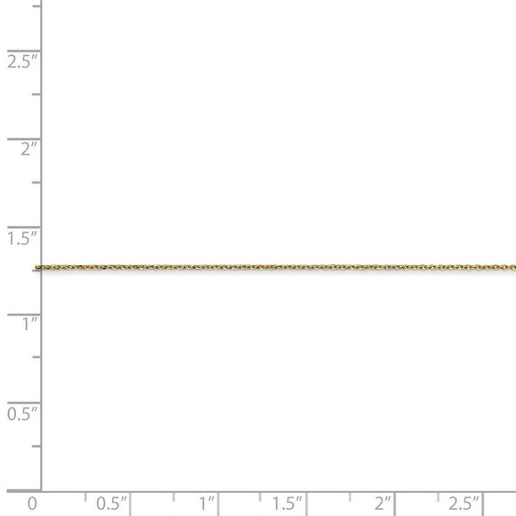 0.6mm 10k Yellow Gold Diamond Cut Solid Cable Chain Necklace, 14 Inch - Picture 5 of 8